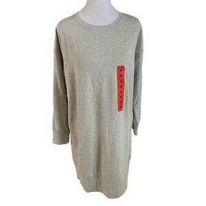 NWT Ellen Tracy Gray Long Sleeve Tunic Sweatshirt Dress Medium Women's